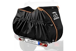Bike Cover for Transport on Rack, 600D Oxford Heavy Duty Waterproof Bike Bicycle for 2 Bikes on Rear Bike Rack, Bicycle Cover