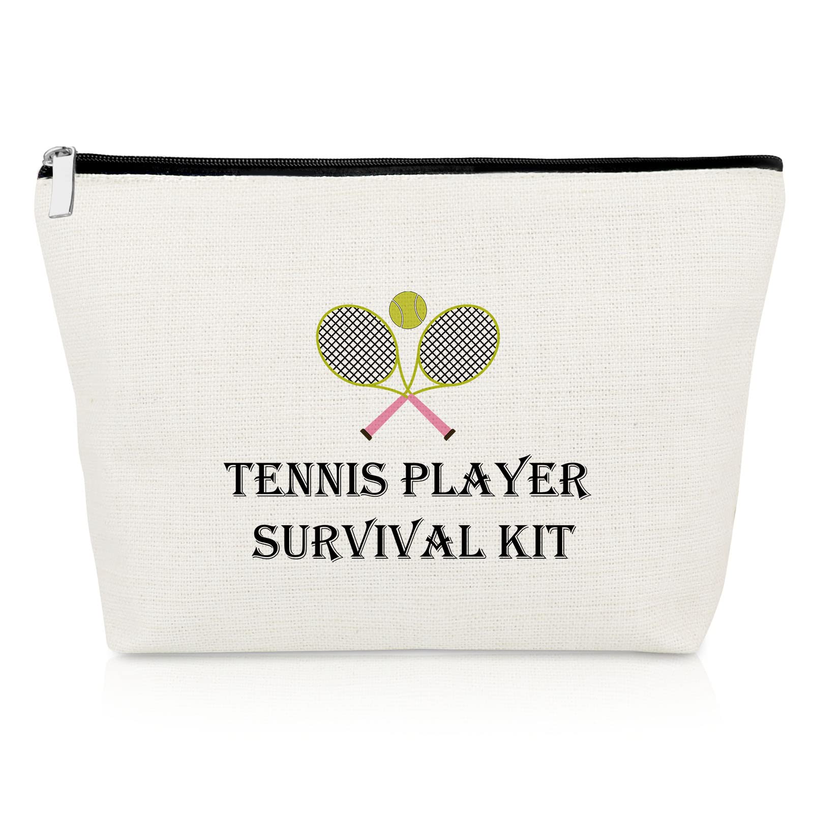 Tennis Player Gift for Women Makeup Bag Tennis Lover Gift for Girl Coach Team Mum Cosmetic Bag Christmas Graduation Present for Her Friend Travel Cosmetic Pouch Inspirational Birthday Present