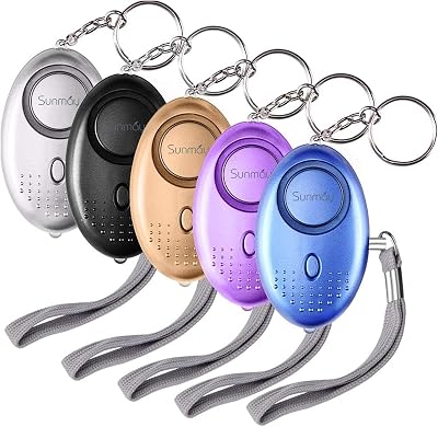 SUNMAY Personal Alarm 5 Pack 140dB LED Light Self-Defense Keychain