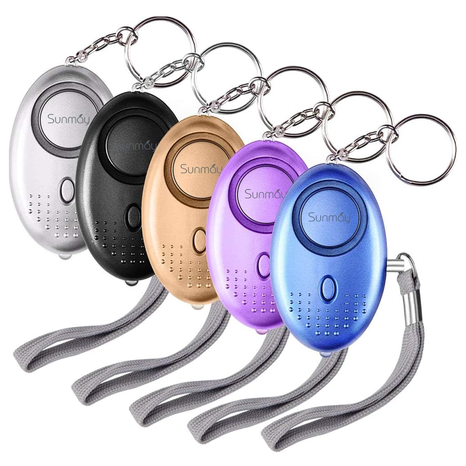 SUNMAY Personal Alarm, 5 Packs 140DB Personal Security Alarm with LED Light, Self-Defense Emergency Alarms for Women, Kids, Elder, Nightshifts