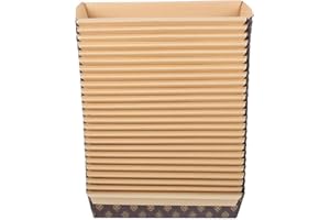 FUOYLOO 25pcs Large Rectangle Corrugated Paper Loaf Pans, Nonstick Disposable Baking Trays for Bread