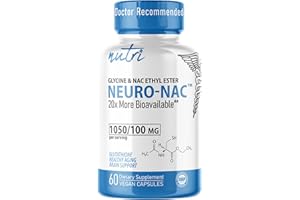 NATURE'S FUSIONS Neuro NAC Supplement N-Acetyl Cysteine Ethyl Ester - 20x More Bioavailable Than NAC 600 mg - Boost Glutathione 10x More Than Liposomal Glutathione - N Acetyl Cysteine Ethyl Ester - NACET (60 Capsules)