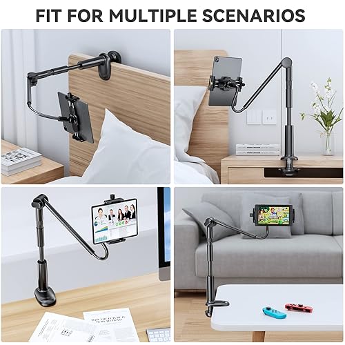 KDD Gooseneck Tablet Stand for Bed, 360 Adjustable Phone iPad