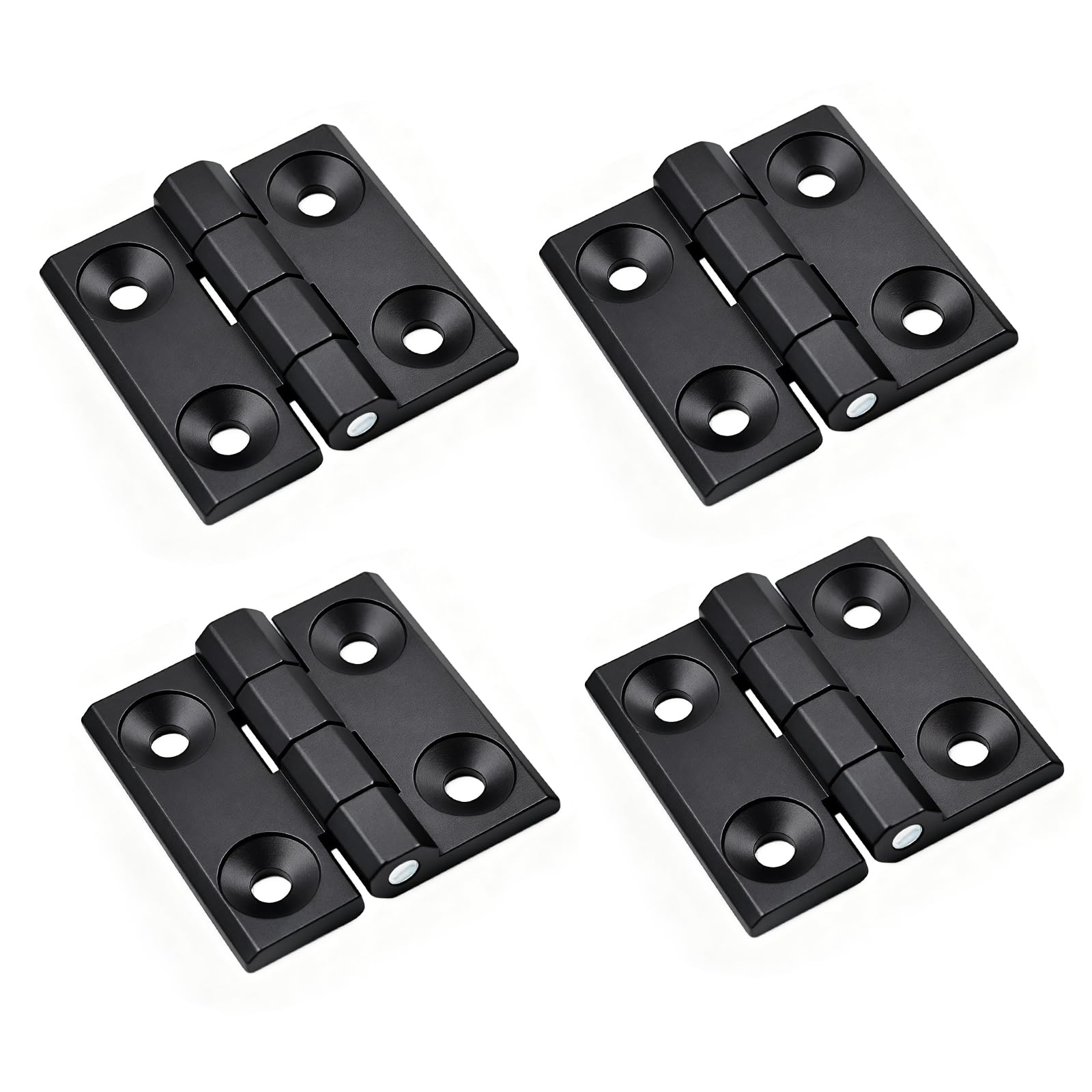 Exbrith 2TE6085 Pack of 4 Connector Hinges Black Flap Hinge Metal Hinge for Fixed Room Doors Entrance Doors Bedroom Doors Garden Doors Fire Doors Furniture Doors Tool Boxes