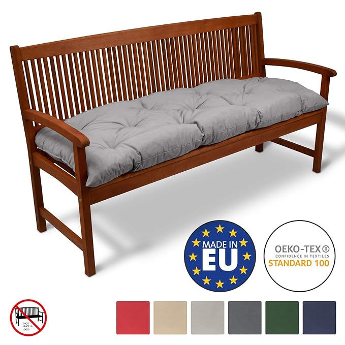 Beautissu Bench Pad Flair BK Comfortable Cushion 180 x 50 x 10 cm Swing