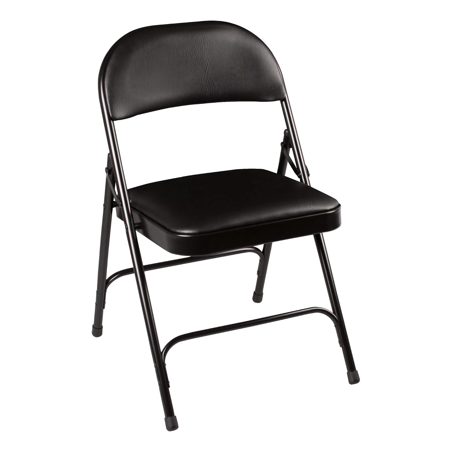 Norwood Commercial Furniture 6600 Series Folding Chair with Vinyl Upholstered Seat and Back, Black, NOR-SRO593-VBK-SO (Pack of 4)