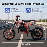 ehozirta 49cc Kids Dirt Bike 2-Stroke Gas Motocross 40KM/H Disc Brakes Red view 2