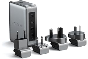 Satechi 145W GaN Travel Charger, 4-Port GaN USB C Charger, 2 USB-C PD 3.1, Fast Charging Travel Station for Laptop, for MacBo