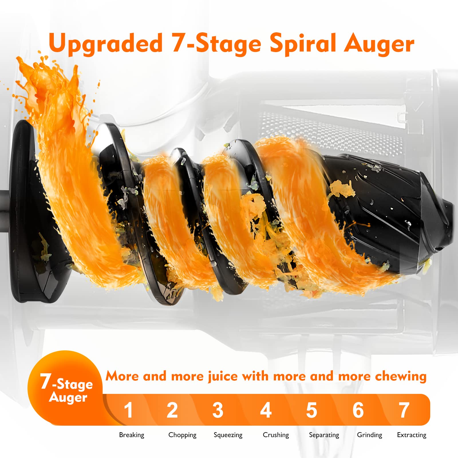 Slow Juicer, AMZCHEF Masticating Juicers Machines with Reverse Function, Cold Press Juicer with Brush, Recipes for High Nutrient Fruits and Vegetables, Green(Updated)