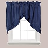 SKL Home Holden Curtain Tier Pair, 57" x 30", Navy, 2 Count
