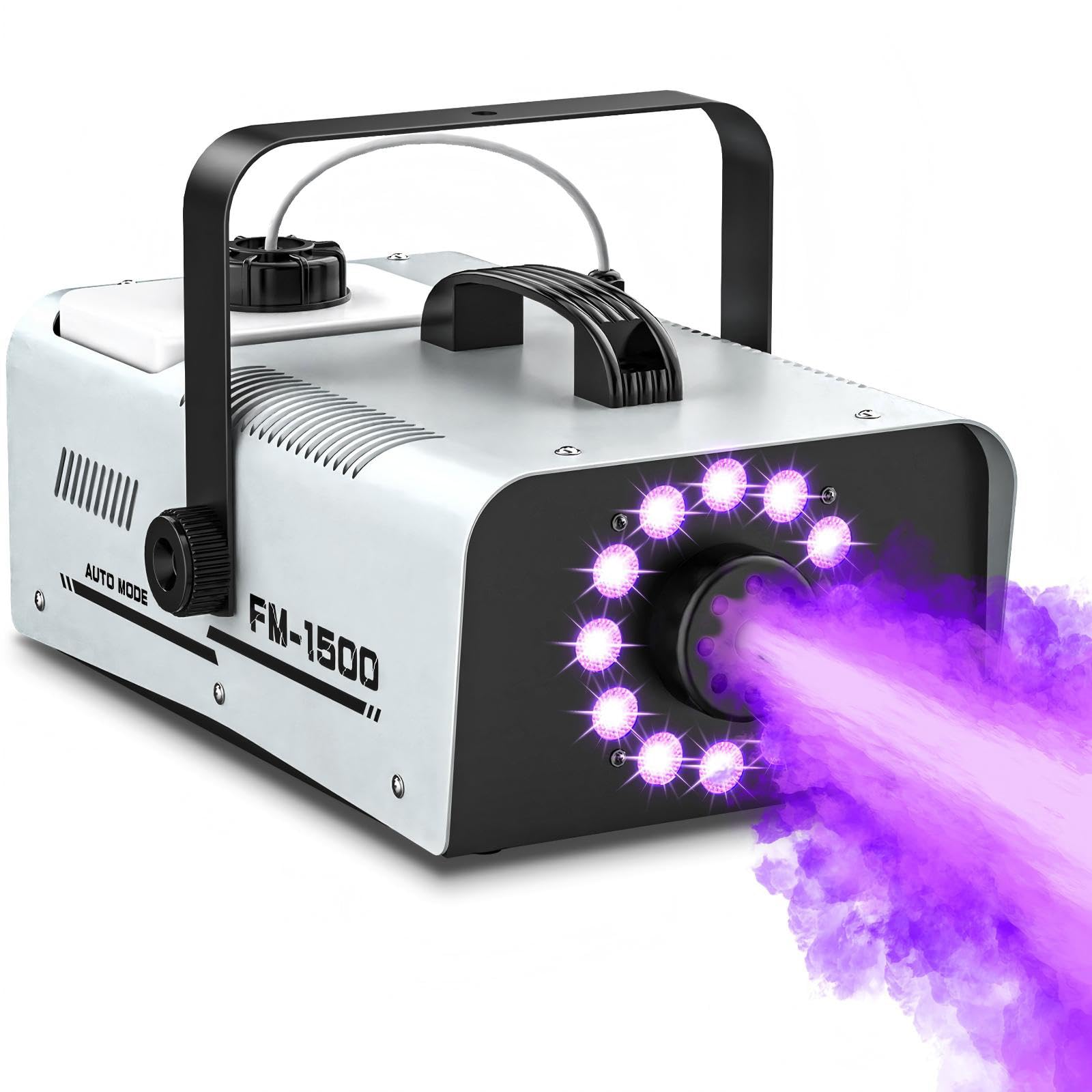 Photo 1 of Fog Machine Outdoor Halloween, 1500W 20000CFM Smoke Machine with LED Lights, 2L Tank, 13 Colors & 4 Light Modes, Dual Wireless Remotes, Ideal for Indoor Parties, Stages, Weddings, DJ, Events
