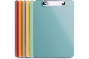 OFFICE SOLUTIONS DIRECT Plastic Clip Boards 8.5x11 (Set of 6) Colored Clipboards Bulk, Acrylic Clipboard for Classroom, Cute Clipboard Boho Office Decor - 12.5x9 Clip Board