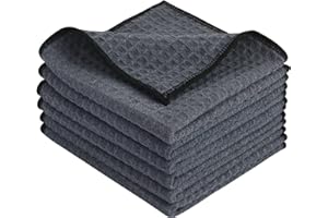 KinHwa Dish Cloths Ultra Absorbent Microfiber Cleaning Cloths Odor Free Waffle Weave Kitchen Dishcloths Rags 12inch x 12inch 