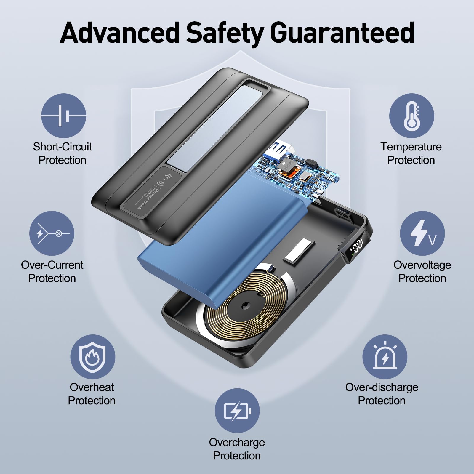 2025 Latest Magnetic Wireless Portable Charger Power Bank - 10000mAh Mag-Safe 22.5W PD Fast Max Charging with Built-in LED Display, Magnetic Battery Pack for iPhone 16/15/14/13/12/Pro/Mini/Pro Max