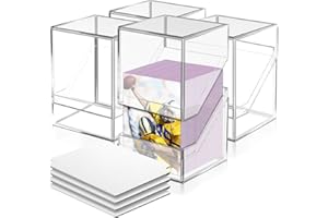HOMTHY 4 Pack Card Deck Cases for Trading Cards, Acrylic Card Storage Boxes Holding 100+ Sleeved Cards with 4 Dividers, Clear Card Storage Boxes Fit for YuGiOh, MTG and Sport Cards (4 Pack)
