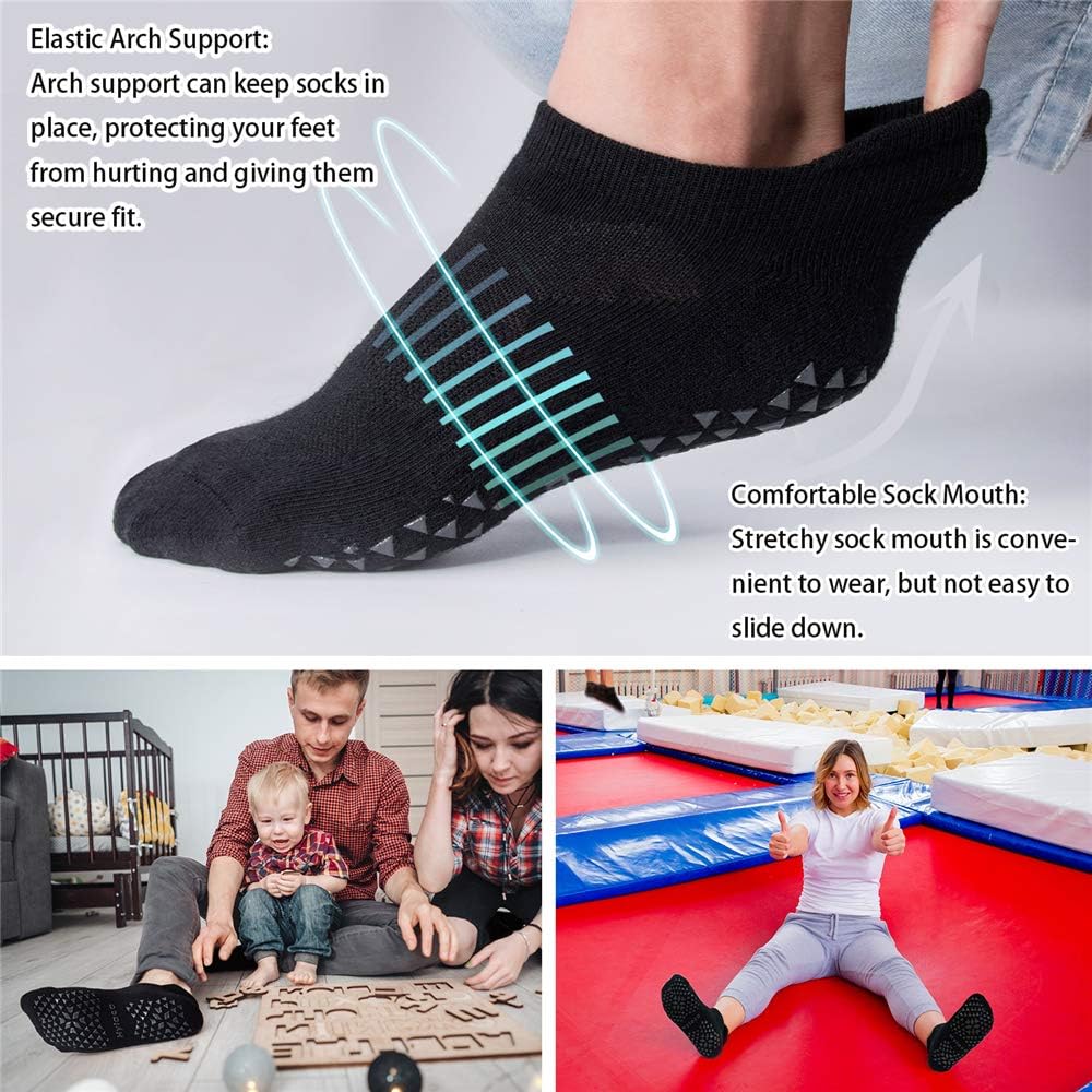 Hylaea Unisex Non Slip Grip Socks for Yoga, Hospital, Pilates, Barre | Ankle, Cushioned : Clothing