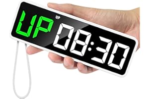 REACHER Portable Gym Timer Clock for Home Garage, Countdown/UP, Stopwatch, Workout Interval Timer with Powerful Battery, Stro