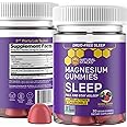 Sleep Magnesium Gummies with Melatonin - 200mg Magnesium Citrate - Melatonin Gummies for Sleep Quality - Nighttime Aid for Adults with Chamomile - 30 Mixed Berry Chewables