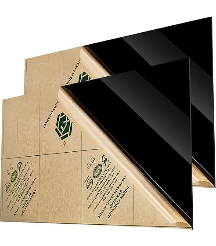 (2 Pack) Black Acrylic Sheets 24x36 Inches, 1/8 Inch Thick (3mm) - Plexiglass For Crafts, Signs, Photography & DIY Projects