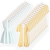 Sintuff 80 Pcs 24'' x 40'' Clear Garment Bags Bulk Clear Hanging Clothes Cover with Full Zipper Hanging Travel Garment Cover Bags for Clothes Storage