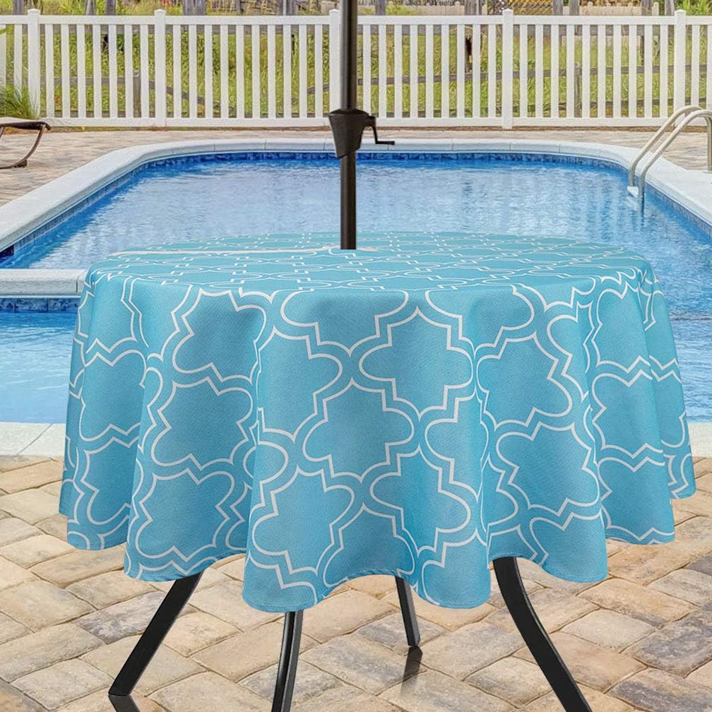 Eforcurtain Geometric Floral Print Umbrella Tablecloths