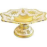 EaseInstall Fruit Bowl for Kitchen Counter - Christmas Decorative Bowl for Home Decor - Candy Dish Pedestal Bowl - Decorative Bowls for Home Decor - Golden Fruit Bowl Decor (Gold)