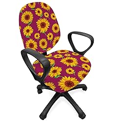 Lunarable Sunflower Office Chair Slipcover, Vibrant