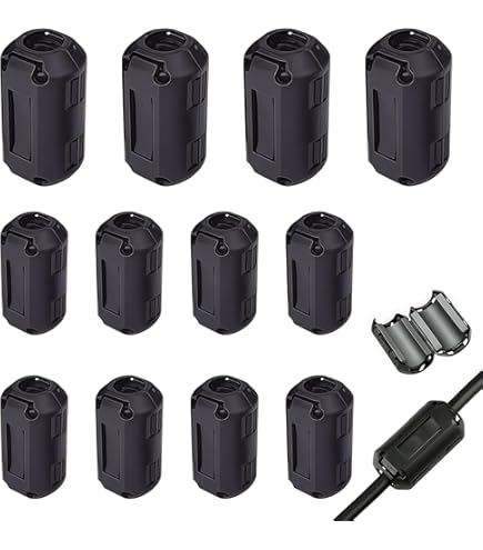 5 Pcs 5mm Clip-On Ferrite Noise Suppressor RFI Clip Cable