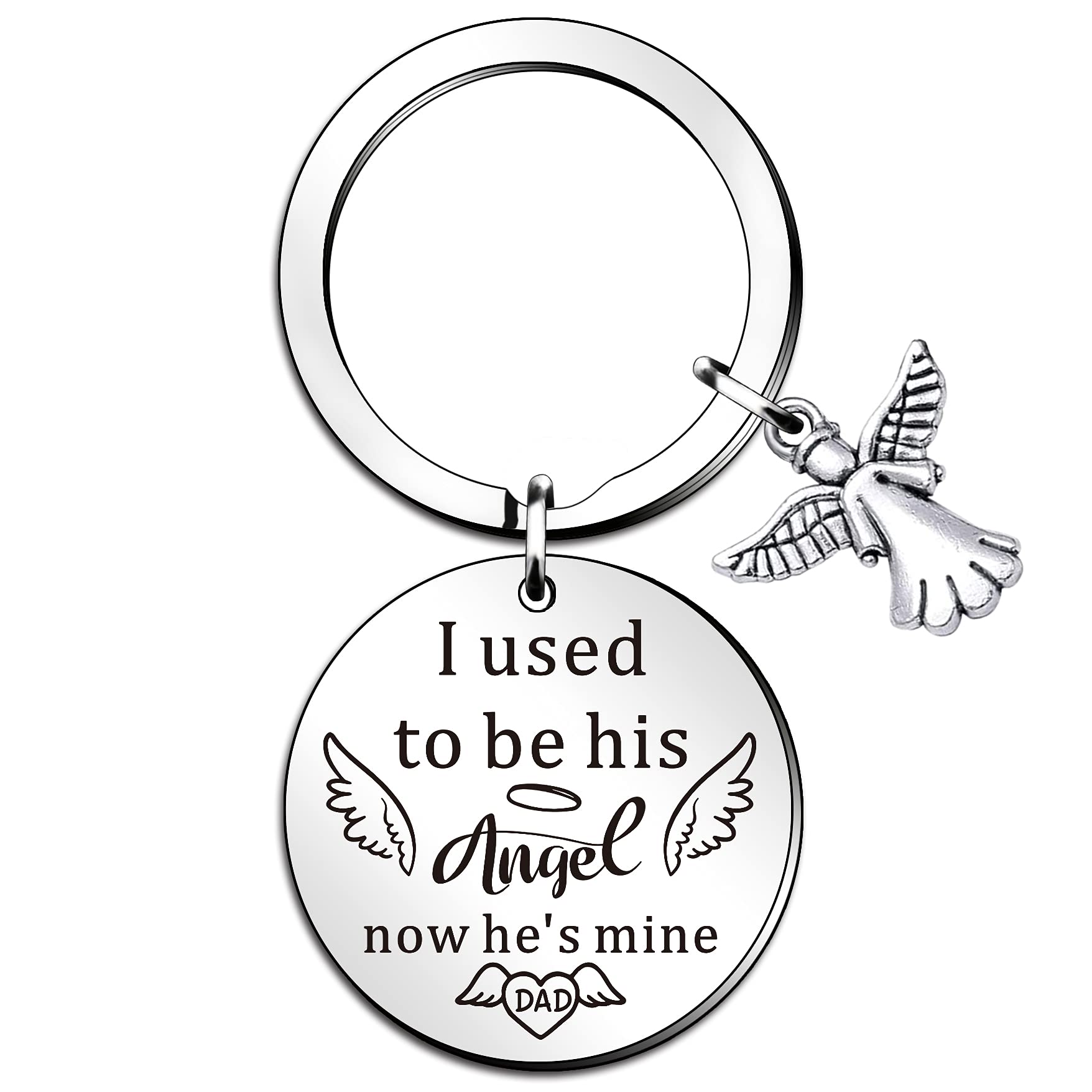 QMVMV Dad Memorial Keyring Loss of Father Gifts In memory of Daddy Remembrance Grieving Condolence Bereavement Sympathy Gift for Him Her Kids Bride Groom Friends Male Female Men Women
