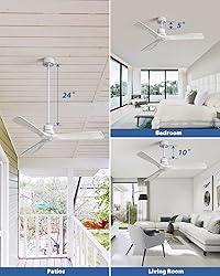 Sofucor 52 inch Solid Wood Ceiling Fan with Remote