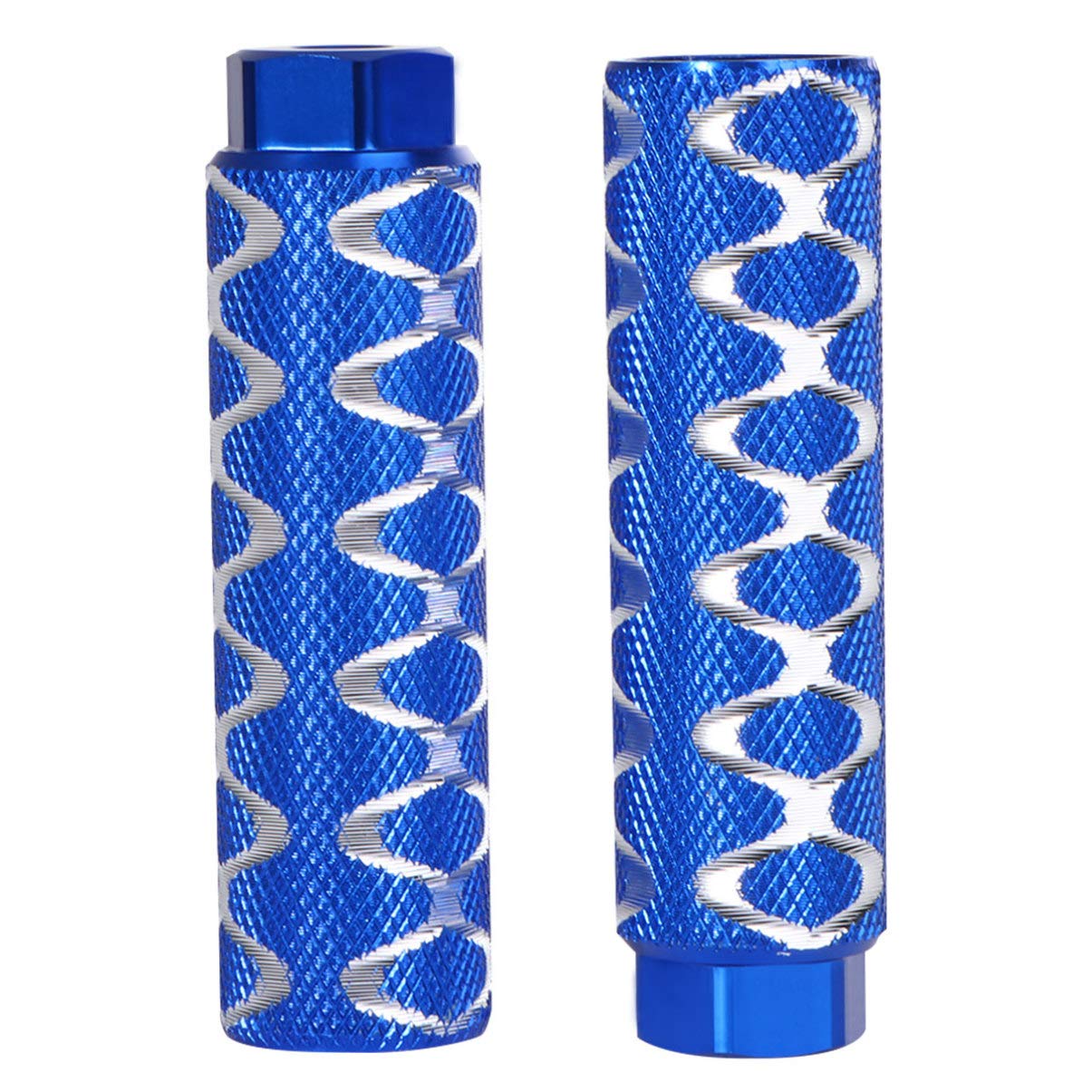 2pcs Alloy Pegs Anti-Skid Pegs for BMX Mountain Bike Cycling Rear Stunt Pegs with Big Hole (Blue)