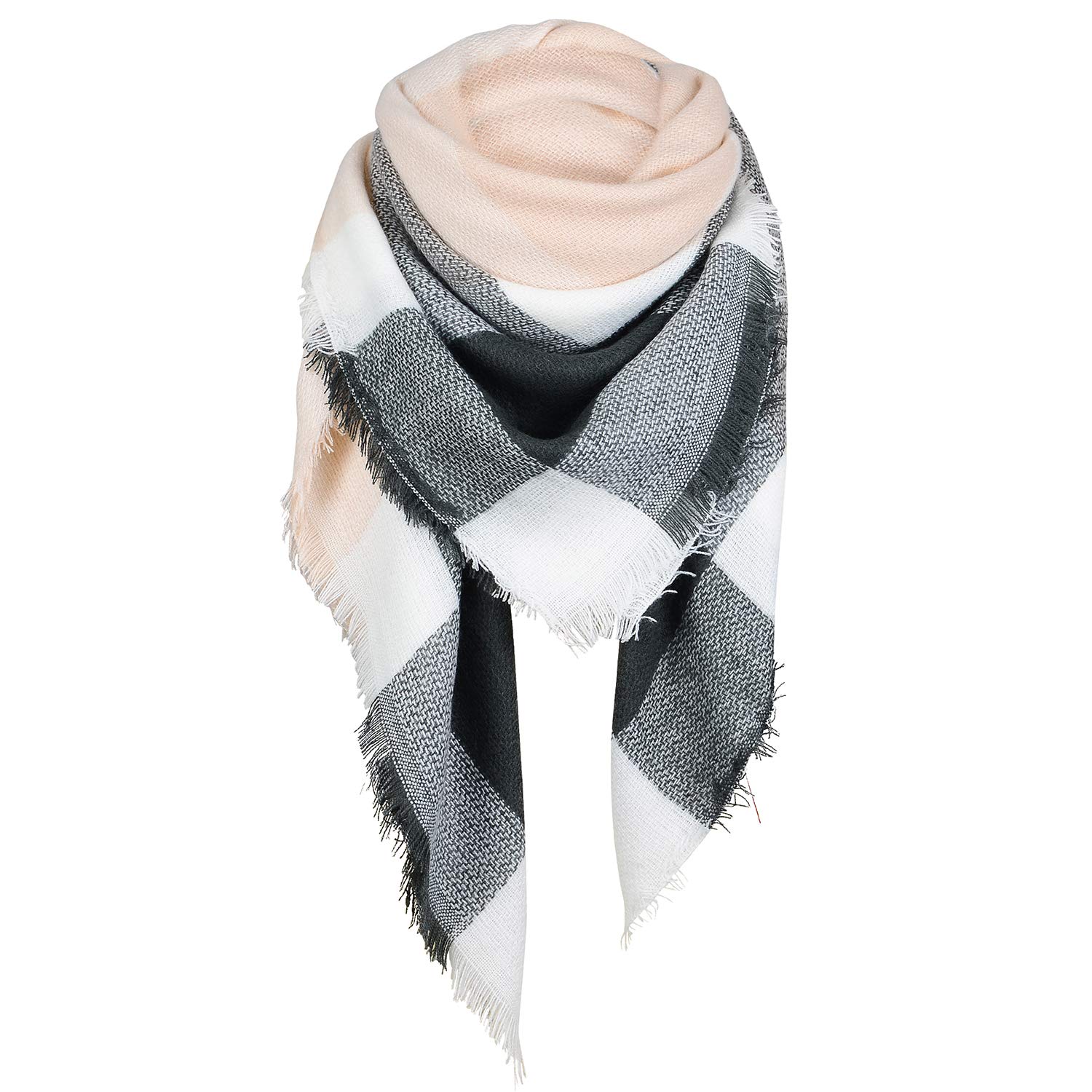 Zando Women Fall Winter Scarf Fashion Blanket Scarf Warm Plaid Scarf Lightweight Tartan Scarf Tassel Scarf for Women Zando Women Fall Winter Scarf Fashion Blanket Scarf Warm Plaid Scarf Lightweight Tartan Scarf Tassel Scarf for Women
