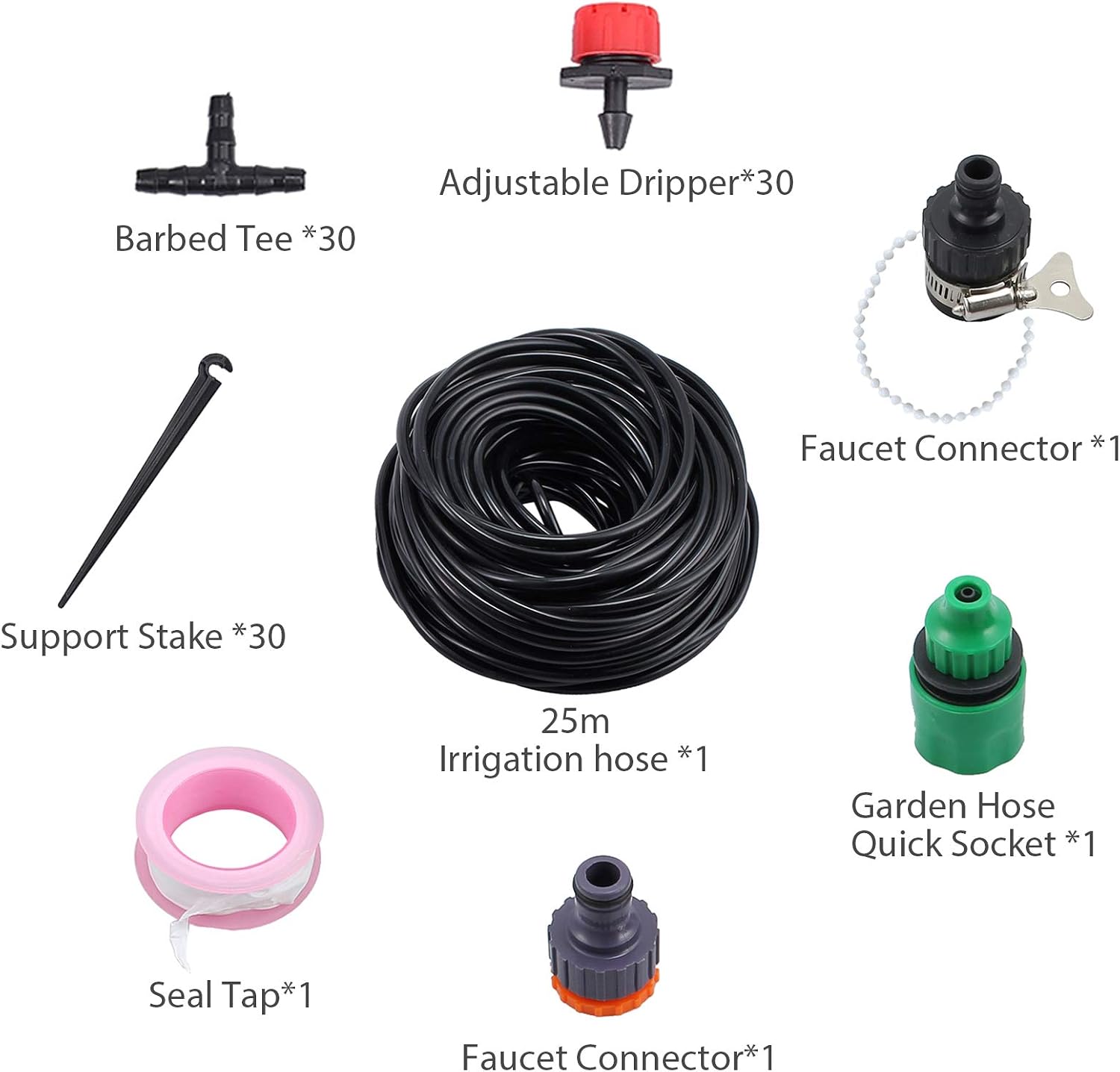 25m Dripper Plant Self Watering Garden Hose Micro Drip Irrigation ...