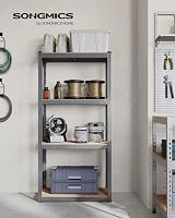 SONGMICS 2 Pack 4-Tier Steel Shelving Unit 520 kg 40 x 80 x 160 cm Grey view 2
