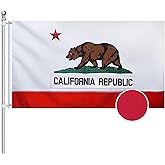 EMBROID California Flag 3x5,California State Flag,Fully Embroidery Technique,Tear Resistant,Sewn Stripes,Brass Grommets,Upgraded High-strength Polyester Fabric,All Weather Durable State Flags.