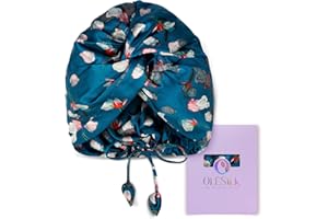 OLESILK Silk Bonnet for Sleeping Women: 100% Mulberry 22 Momme Silk, Adjustable Fit for Night Hair Care, No Frizz for Curls, RoyalBlue