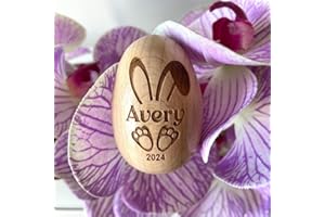 Personalized Wooden Egg Shaker,Engraved Baby Eggs,Easter Kids,Custom Wood Egg,Easter Basket Filler,My 1st Easter,Sensory Eggs