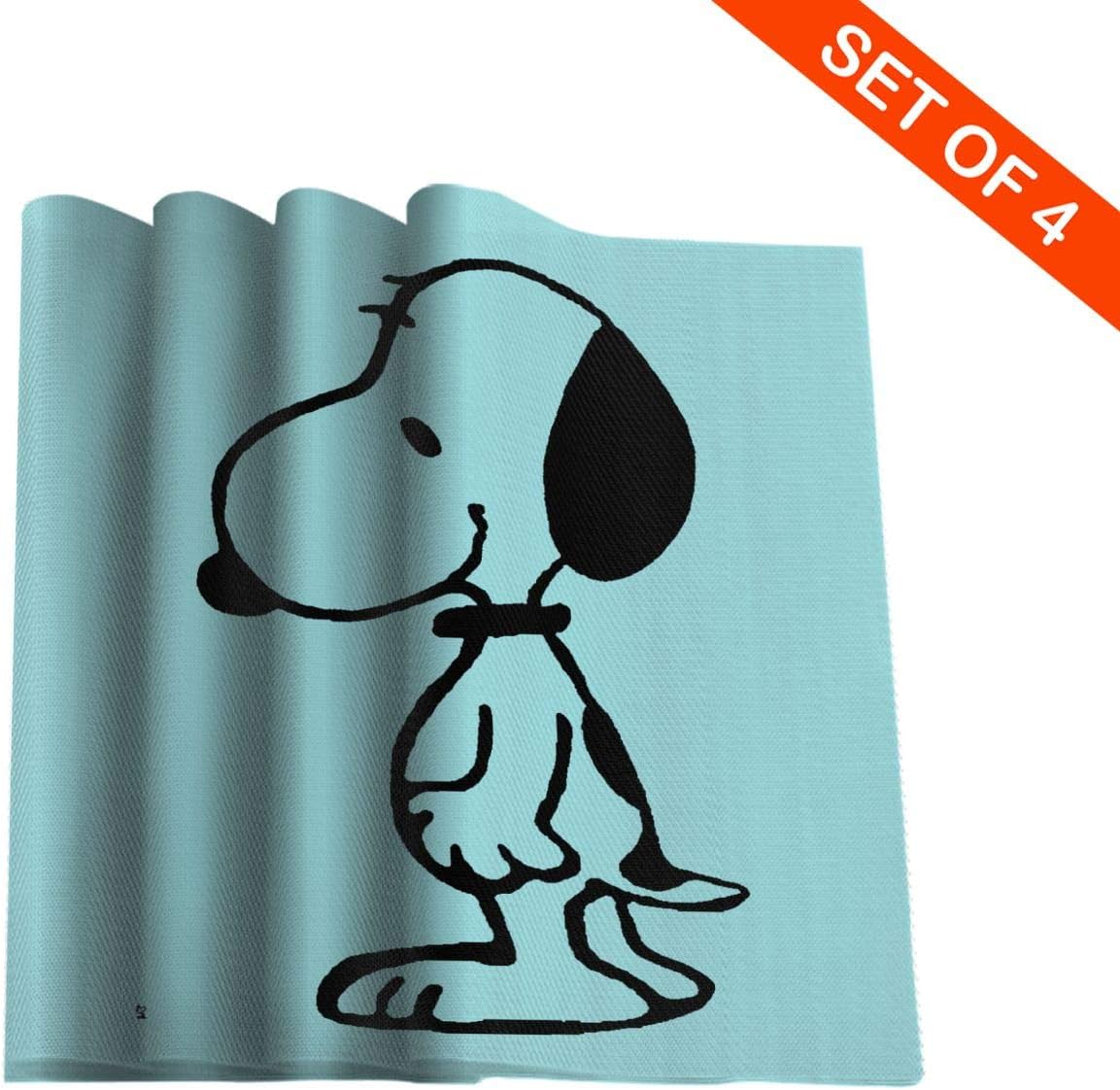 Amazon Co Jp 壁紙スヌーピー5 ランチョンマット 高級感 おしゃれ かわいい 食卓飾り 滑り止め 断熱 お手入れ簡単 コーヒーマット 家庭レストラン用 ４枚セット プレースマット30 30cm Home Kitchen