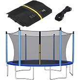 ECYITISY Trampoline Safety Net 6FT 8FT 10FT 12FT 14FT 15FT 16FT Round Trampoline Replacement Net for 6/8/12 Straight Poles UV-Resistant Kides Jumping Safety Enclosures Neting