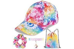 BDBKYWY Girls Baseball Cap Sun Hat: Tie Dye Adjustable Baseball Hat for Trucker Hat Beach Hat Kids Outdoor Sports Girls Gift