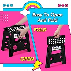 Delxo Folding Step Stool 13 Inch 2 Pack, Black