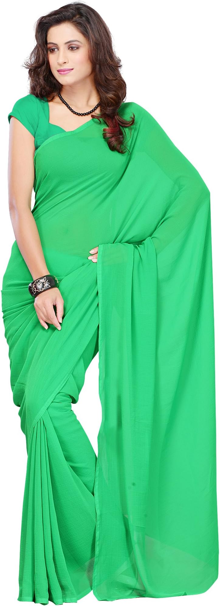 Ambaji Women's Graceful Indian Saree Designer Wear Plain