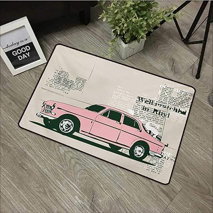 Amazon Com Hroomdecor Vintage Car Office Floor Mats Old Model