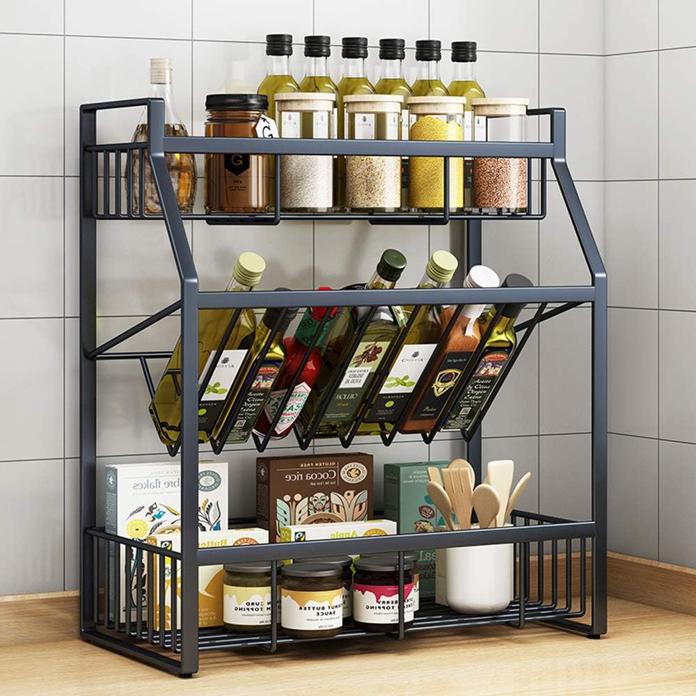 Spice Rack Organizer 3 Tier Counter Top Stable Spice Standing Rack