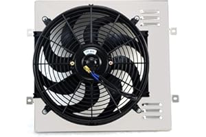 AW ALLOYWORKS ALLOYWORKS Radiator Shroud + Fan for 1964-1966 65 Ford Mustang Falcon Mercury Comet 3.3/4.7L