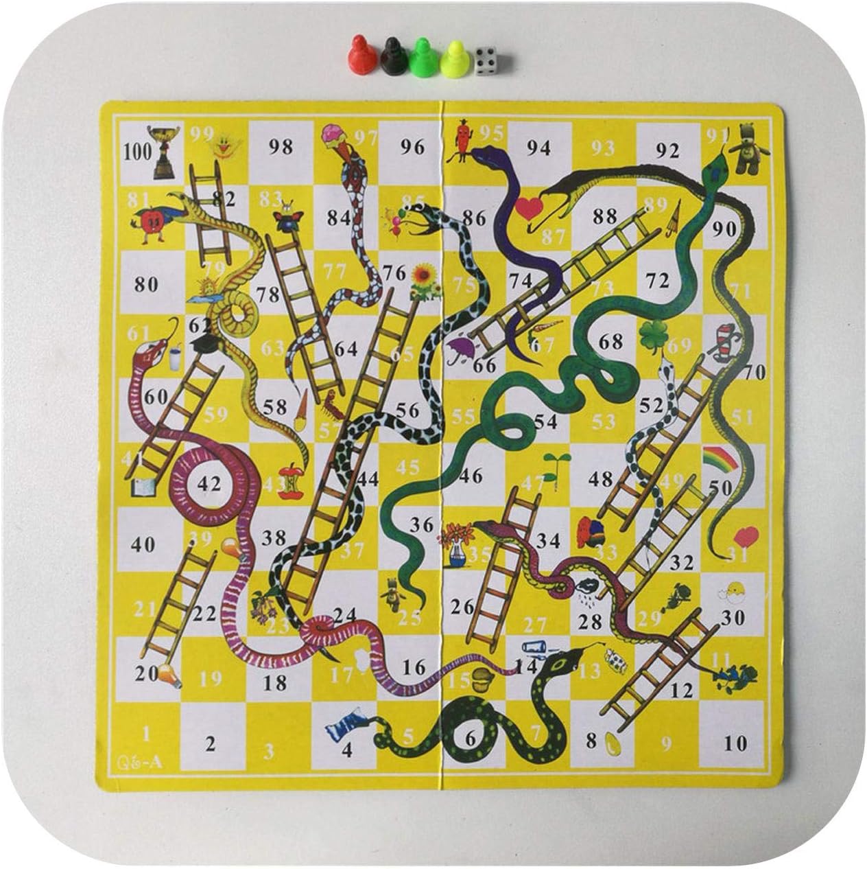 maxsan Snake Ladder Board Game Set Flight Chess Educational Jogos Juegos Oyun Portable Family Party Games Funny Toys-1 Set Random Color-