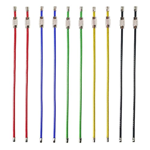 300pack Colored Nylon Coated Stainless Steel Wire Keychains 2mm