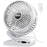 GEHEN Small Clip on Fan, 3-Speed Fan with Strong Airflow, USB-Powered Clip & Desk Fan with Sturdy Clamp, Ultra Quiet for Office Dorm Bedroom Stroller