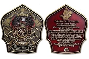 DECOWOODO Firefighter Challenge Coin Fireman Prayer Gift