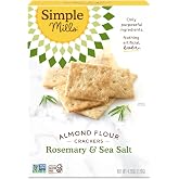 Rosemary &amp; Sea Salt Almond Flour Crackers | Charcuterie And Cheese Board Ready, Clean Ingredients, Gluten Free, Grain Free, Corn Free, Vegan, Plant Based, Non-GMO